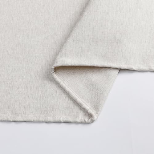 meioro Fabric Shower Curtain, Neutral Linen Textured Shower Curtain Set with 12 Hooks, Boho Farmhouse Bath Decor 230GSM Heavy Duty Polyester Cloth Shower Curtains for Bathroom, 72Wx96H, Beige/Cream