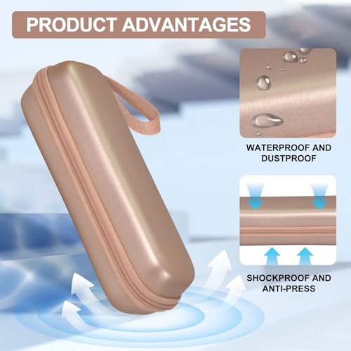 Toothbrush Travel Case for Oral B/Oral-B Pro 1000 1500 5000 7000 7500 6000 9600/ Phlips Sonicare 4100 5100 1100 6100 5300 Electric Toothbrush, Portable Hard Protective Storage Bag (Gold) - color: Rose gold