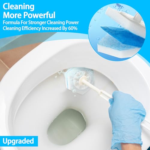 50 Pcs Toilet Wand Refills, Toilet Bowl Cleaners Replacement Heads, Disposable Sponge Scrubber for Household Cleaning Bathroom Cleaners Compatible Heads, Washroom Mats Brush Cleaning System