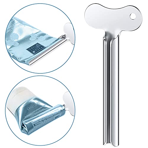 ZOCONE Toothpaste Squeezer, 6pcs Metal Tube Squeezer Key Stainless Steel Toothpaste Roller Tube Wringer for Paint, Cream, Cosmetic and Hair Dye(E) - color: Silver