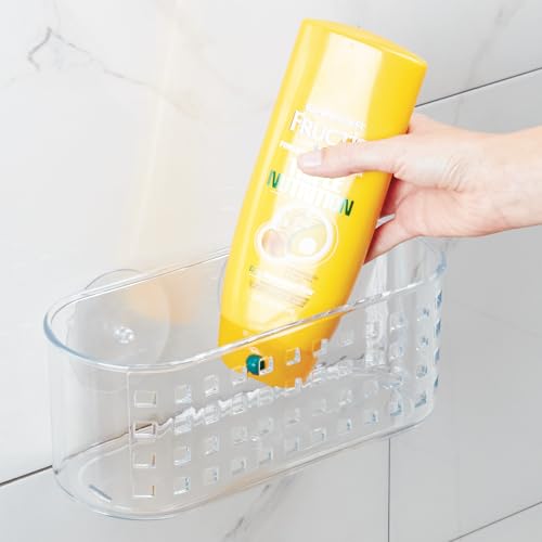 iDesign Hanging Suction Shower Caddy Basket, Clear | Bathroom Storage, Made in USA