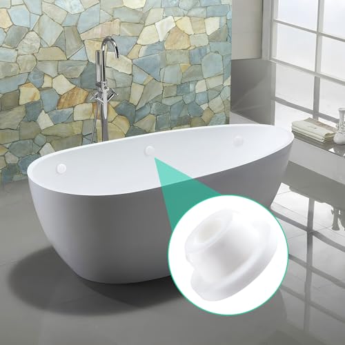 20pcs Bathtub Jet Covers, Silicone Pipe Inserts, Waterproof Tube & Hole Plugs with 5 Sizes for Bathtub Sink Drain Cover- White