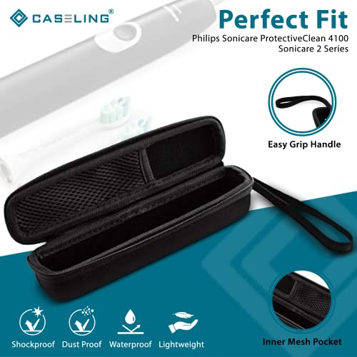 Toothbrush Case for Sonicare 5300 4100 5100 6100, Oral-B 1000, AquaSonic | Protective hardshell fits top electric toothbrushes. water-resistant storage pouch with charger mesh pocket, wrist strap.