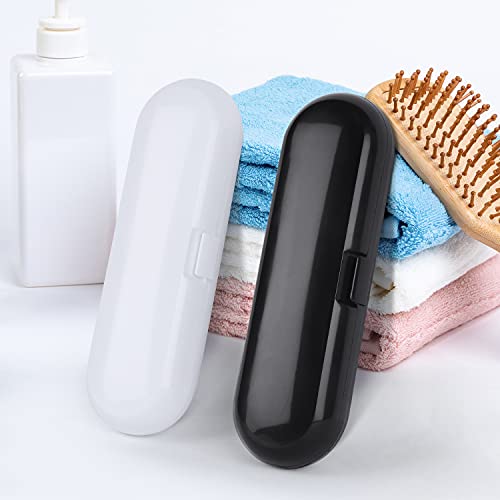 Fowecelt 2 Pack Electric Toothbrush Travel Case for Oral-B Pro and Other Electric Toothbrush, Portable Travel Toothbrush Holder (Black & White) - color: Black & White
