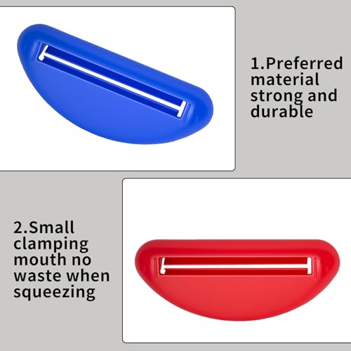 5 Pcs Tube Squeezers Set, Toothpaste Tube Squeezer Tool, Tubes Squeezer Roller Tool for Bathroom, Home Use, Red Black White Blue - color: Red/Black/White/Blue