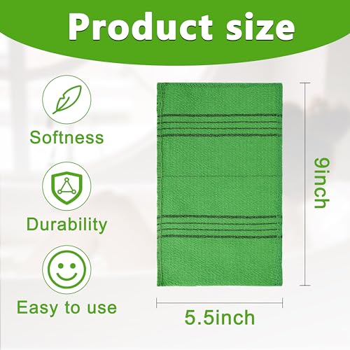 15 Pcs Korean Exfoliating Mitt, 9*5.5 in Gentle Exfoliating Korean Scrub Mitt, Large Korean Washcloth Exfoliating, Colorful Korean Body Scrubber for Cleaning Skin, Reducing Dirt and Grease (5 Colors)