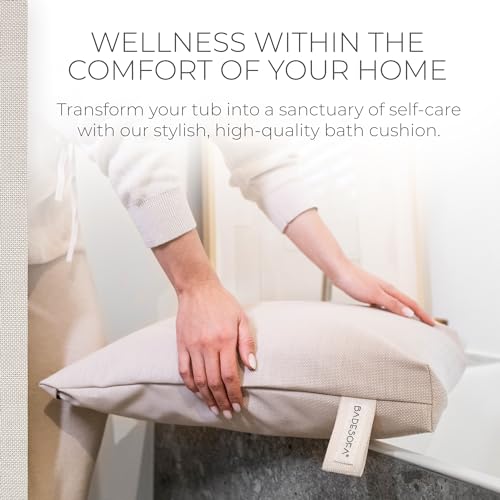 BADESOFA® Luxury Bathtub Seat Cushion – Bath Pillow for Tub, Quick-Dry & Washable, Non-Slip Weighted Tub Pillow, Home Spa Accessoire for Bathtub & Hot Tub in Ivory Pearl - color: Ivory Pearl, size: Seat Pillow