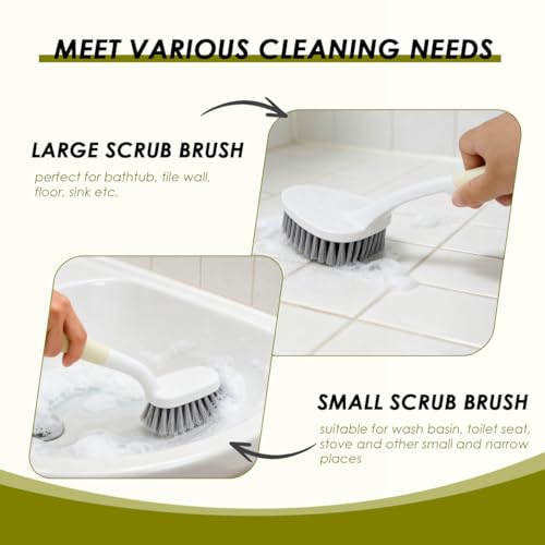 3 Pack Shower Scrub Brush Set, Stiff Bristles Grout Cleaner Brush, Scrub Brushes for Cleaning Bathtub, Bathroom, Shower, Tile, Carpet, Kitchen, Sink, Floor (Green) - color: Green