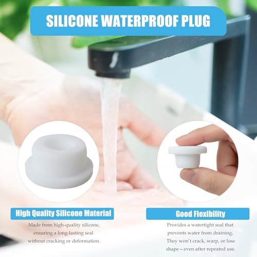 Bathtub Jet Covers for 12mm 14mm 16mm 22-23mm Bathtub Hole Diameter, Silicone Hole Plug (4 Size T13,T15,T17,T24, Each Size 6pcs, Total 24pcs a Set) by YTXXDEUS