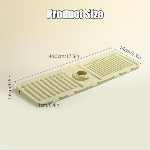 Folding Faucet Mat for Kitchen Sink Upgraded Premium Silicone Splash Guard with Fast Drying Properties Protective Sink Tray Ideal for Stone Sinks in Kitchen & Bathroom (Gray, 17.5"x5.5") - color: Gray, size: 17.5" x 5.5"