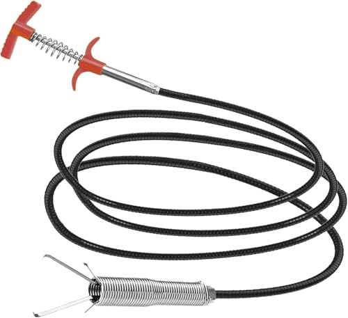 Drain Snake Gutter Cleaning Tools 35.4 Inch Drain Cleaner Clog Remover Tool | Flexible Auger for Toilet Shower Sink Bathtub Hair Clog Remover Fast Unblocking Drain Cleaner for Kitchen Sewer Drain