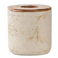 Natural Travertine Textures Beige Mini Trash Can with Bamboo Lid,Small Countertop Trash Can for Bathroom, Kitchen, Vanity, Desk Trash Can,Table Top Mini Garbage Can for Dining Room, Tiny Waste Basket - color: Mini Yellow