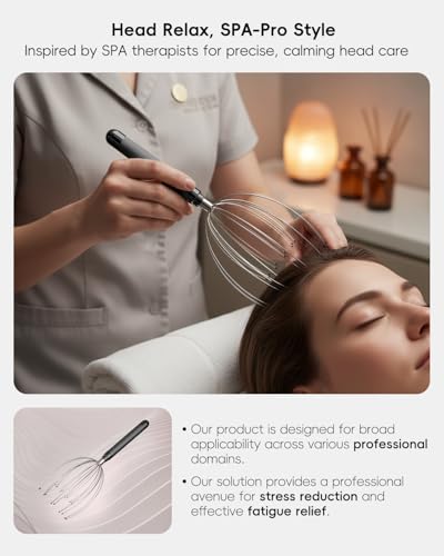 Winyoung Head Massager Scalp, Electric Scalp Massager with 20 Metal Fingers – Head Scratcher & Hair Massage Tool, Waterproof Head Massage for Stress Relief, Stocking Stuffers Gift for Women & Men - color: Gunmetal Gray