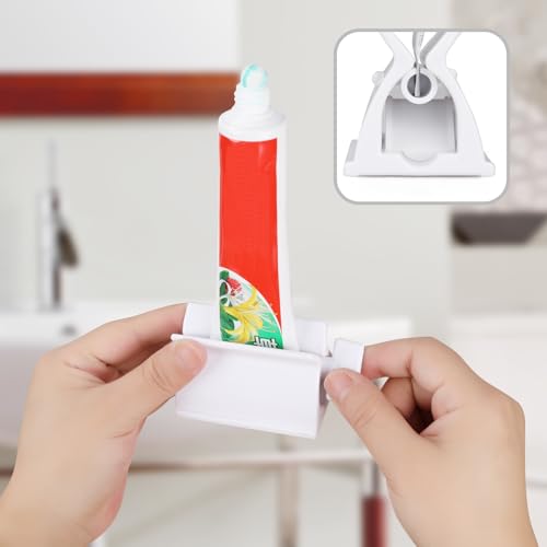 LONGFITE Toothpaste Squeezer Roller and Dispenser Large Stand Holder Multipurpose for Tube Items, 2 Pack