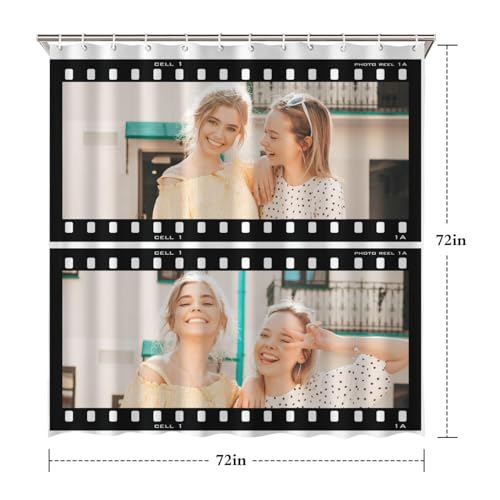 Personalized Shower Curtain Set Custom Photo Shower Curtains Modern Minimalist Home Bathroom Curtain Decor with 12 Hooks 72 Inch Wide * 72 Inch High - color: 2 Photo-2, size: 72"W x 72"L (Pack of 1)