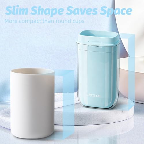 4-in-1 Toothbrush Travel Cup, Portable Toothbrush Container | Multi-functional travel cup, for family camping business trip, separates into 4 cups with cover, lightweight, blue - color: Blue