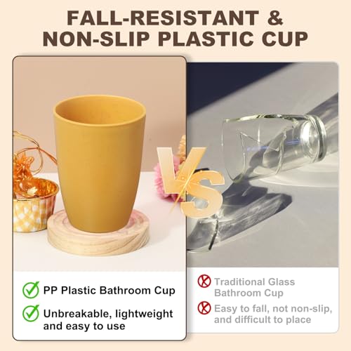 uxcell 2 Pcs Simple Toothbrush Cup, 3 x 3 x 4.1 Inch Bathroom Tumbler Reusable Plastic Cup Set for Storing Toothpaste Toothbrushes Combs Water Beverages, Dark Green - color: Dark Green