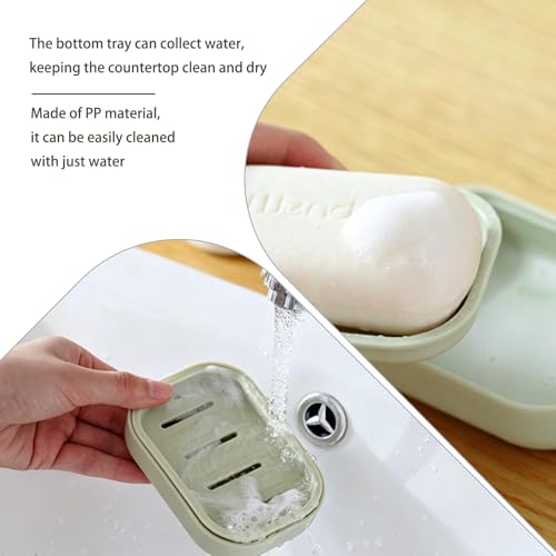 Double Layer Plastic Draining Soap Dish, 4 Pack