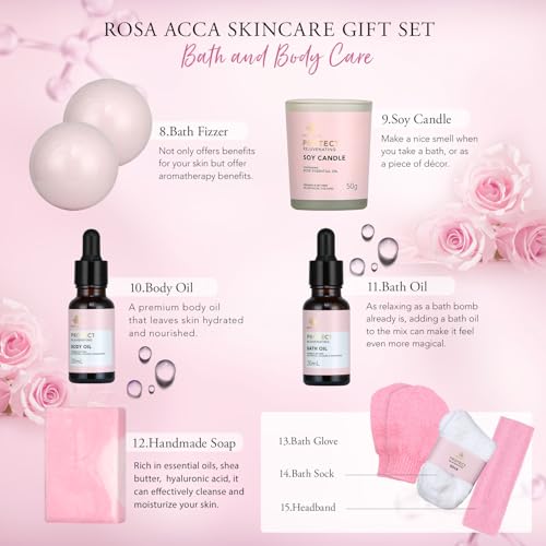 Gifts for Women, Birthday Gift for Women, 30pcs Rose Facial Skin Care Gifts Set, Thinking of You Gift, Spa Gifts Basket Set, Get Well Soon Gifts, Birthday, Christmas, Anniversary, Mothers Day, Wife