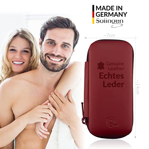 marQus Manicure Sets for Women & Men from Solingen Germany with Glass Nail File - Quality Grooming Kit Incl. Nail Clippers & Glass Nail File, Nail Kit Perfect for Pedicure. - color: Red