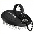 Jupiter Scalp Exfoliator - Scalp Massager Tool for Wet & Dry Hair - Ergonomic Detangler Brush - Dandruff Comb & Scrub to Remove Dandruff & Buildup and Support Circulation - Black/White - color: Black/White 1 Pack