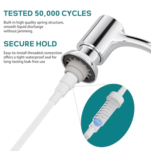 SAMODRA Built in Kitchen Sink Soap Dispenser (Chrome) with 12 oz Large PET Lotion Bottle, Refill from Top - color: Chrome, style: 12 oz Bottle