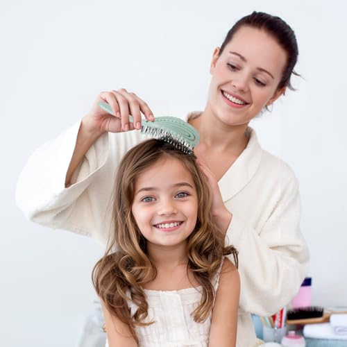AIMIKE Hemp-Relax Detangler Hair Brush, Eco-Friendly Detangling Brush for Wavy Straight Hair, Vented Hairbrush w/Soft Bristles, Glide Through Tangles with Ease for Women, Kids, Wet & Dry Hair - color: Green