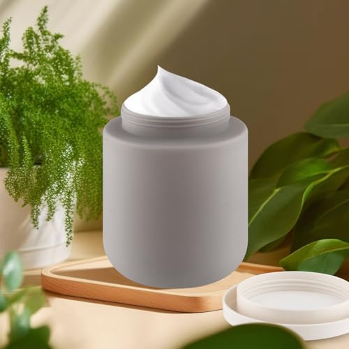 16.9oz/500g Plastic Containers Empty Cosmetic Jars Large Makeup Sample Storage Pot with Lid & Inner Liner for Lotion Cream Ointments DIY Makeup Travel - 1 Pcs-Grey - color: 1 Pcs-Grey