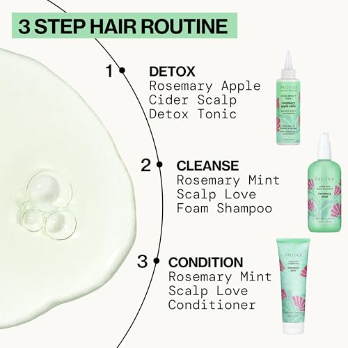 Pacifica Scalp Detox Set – Rosemary Apple Cider Vinegar Scalp Exfoliating Tonic with Scalp Massager Brush, Deep Cleansing & Clarifying Treatment for Buildup, Dry Flaky Scalp, Vegan - style: Tonic & Brush