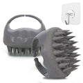 Hair Scalp Massager with Gift Set, Scalp Scrubber for Hair Growth & Dandruff Removal, Shampoo Brush with Soft Silicone Bristles - color: Gray