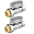 2pcs Brass Straight Stop Valves, 1/2" PTC Input, 3/8" OD Compression Output | for Kitchen, Faucet, Toilet Valves - size: 2×Straight