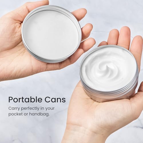 TUZAZO 12Pack 2 Oz Aluminum Tin Cans with Screw Lid and Labels, Refillable Travel Sized Cosmetic Containers Small Tins for Salves, Lotion Bars, Beard Balms, Candles - size: 2oz*12