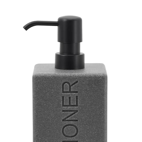 Rectangular Resin Dispenser Premium Bathroom Shampoo Conditioner Body Wash Bottle Modern Refillable Pump Design - color: Gray