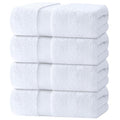 White Classic Luxury Bath Towels Set of 4 Large - 700 GSM Turkish Cotton Ultra Soft Bath Towels 27x54 | Highly Absorbent and Quick Dry | Hotel Towels for Bathroom Luxury, Plush Shower Towels, White - color: 01: White
