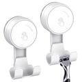 LUXEAR Suction Hooks Powerful Vacuum Suction Cup Hooks-2PACK Razor White - size: 2 Pack Razor