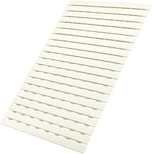 MBOSS Bath Tub Shower Mat Non Slip Bathtub Mats for Bathroom Shower Floor Mat Bath Mats for Shower Tub Anti Slip Shower Mat with Drain Hole and Large Suction Cups (Ivory White, 27.5 X 15.7 Inch) - color: Ivory White, size: 27.5" x 15.7" (Rectangular)