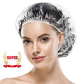 MORGLES 100 Pcs Disposable Shower Caps, Clear Large Shower Caps for Women Disposable, Plastic Hair Caps for Hair Treatment, Spa, Home & Travel Use,19.7" - size: 100 Count (Pack of 1)