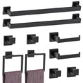 10-Piece Matte Black Bathroom Hardware Accessories Set Black Towel Bar Set Towel Holder Set Stainless Steel Wall-Mounted Towel Rack Set for Bathroom,23.6 Inch Towel Bar - color: 10 Pcs Matte Black