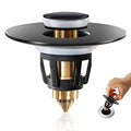 QYHNYJF Black Bathroom Sink Stopper – Pop Up Drain Stopper & Sink Strainer, Universal Sink Plug for 1.1" to 1.5" Bathroom Sink Drain Pipes, Matte Black Finish - color: Matte Black