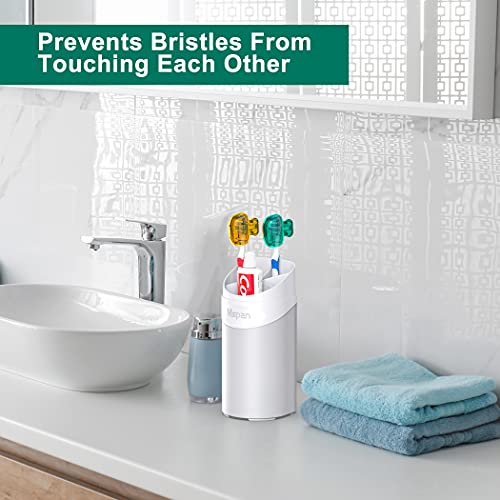 Mspan Toothbrush Protector Travel Cover: Brush Head Cap Cute Clip Case Bulk Guard - Oral Care Accessories Pod for Kids Adults - color: Teal, Brown, Yellow, Grey