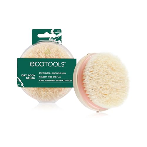 EcoTools Dry Body Brush, Cruelty-Free Bristles Exfoliate & Smooth Skin, Dry Brushing Removes Flaky Skin, May Help Improve Circulation & Tone, Eco-Friendly Skincare Tool, Vegan & Cruelty-Free, 1 Count - color: No Color, size: 1 Count (Pack of 1)