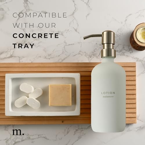 MaisoNovo Soap Dispenser 2-Piece Set | 16.9oz White Bottles with Silver Stainless Steel Pump Core - color: White/Silver