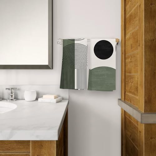 OHSUL Boho Kitchen Towels, Green Decorative Hand Towels, Bohemian Style Kitchen Bath Decor, Dish Tea Hand Towels for Home Use 16x24 Inch (Dark Green) - color: Color-3