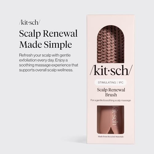 Kitsch Scalp Renewal Brush - Exfoliating & Scalp Massager for Hair Growth, Gentle Head Massage Brush to Remove Buildup, Boost Circulation & Relaxing Head Scrubber for Washing Hair - Terracotta - color: Terracotta