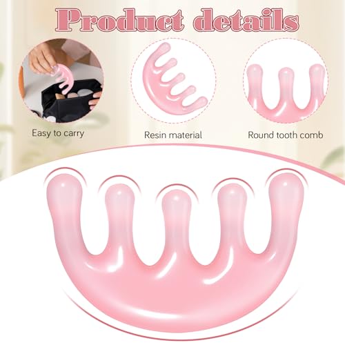 2 Pcs Resin Massage Comb Scalp Massage Tool for Scalp Care Muscle Relaxation Gua Sha Meridian Massage-Tool for Head and Neck