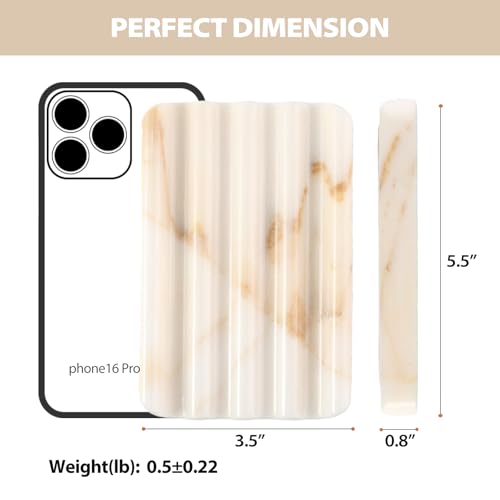 Koville 2PCS Natural Marble Soap Dishes for Shower, Golden Calacatta Marble Soap Dish, Stone Soap Tray for Bathroom, Bar Soap Holder for Sink, Stripe Grooves Saver Keep Bars Dry Easy Clean - color: Golden Calacatta