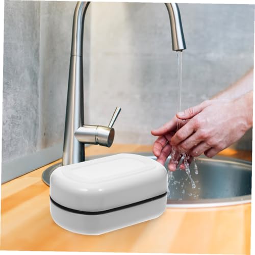 2pcs Double Layer Soap Dish with Lid Household Shower Soap Holder for Bathroom Use White Plastic Set