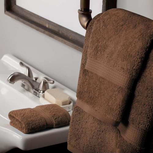 Superior Egyptian Cotton Ultra Plush & Absorbent, 3 Piece Set, Chocolate | Quick Dry, Soft Luxury Towel Set, Bath Essentials, Guest Bath, Spa, 1 Bath, 1 Hand, 1 Face Towels, Madeline Towels - color: Chocolate, size: 3-Piece Towel Set