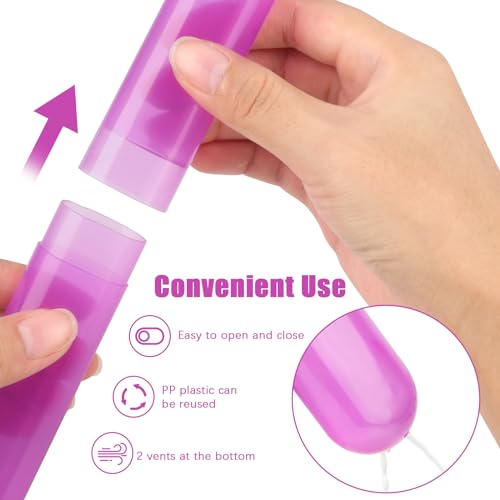 6 Pack Travel Toothbrush Case, Breathable Portable Toothbrush Holder, Plastic Toothbrush Cover Container for Traveling, Bathroom, School, Home, Business, Camping - color: Cyan+Pink+Purple+Yellow+Red+Beige
