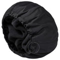 Shower Cap for Men Black Bath Cap, Reversible Terry Lined Large Waterproof Adjustable Shower Caps Elastic Band Stretch Hem Hair Hat for braids - color: BLACK